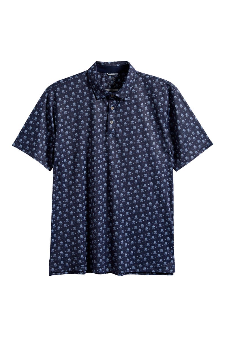Cliff Floral Performance Golf Polo, Alternate, color, NAVY