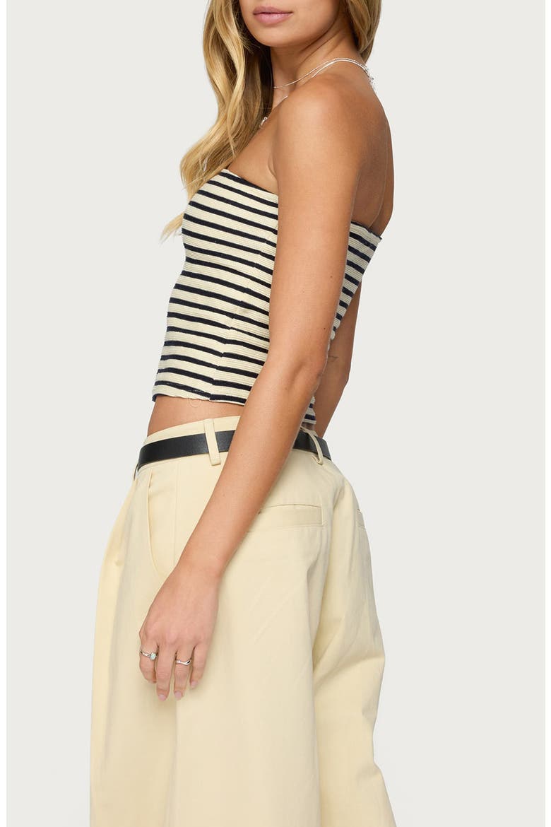 Odora Stripe Tube Top, Alternate, color, CREAM-AND-NAVY