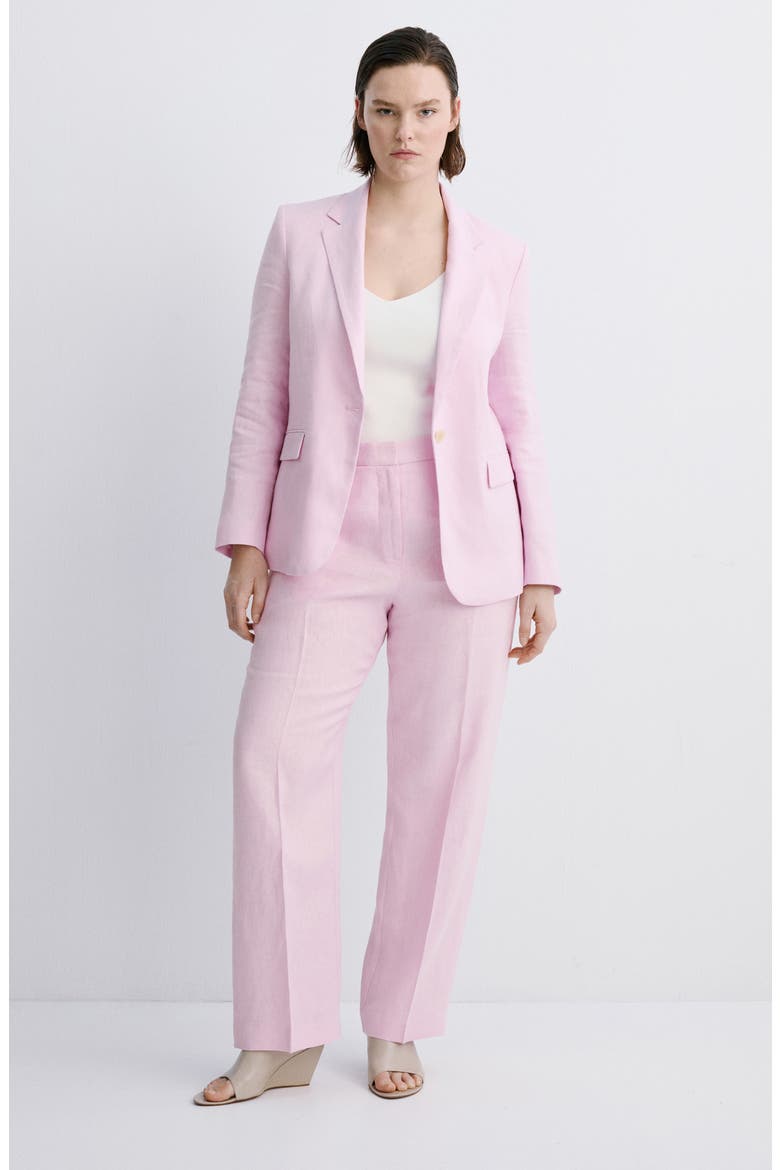 Linen Suit Blazer, Alternate, color, PINK