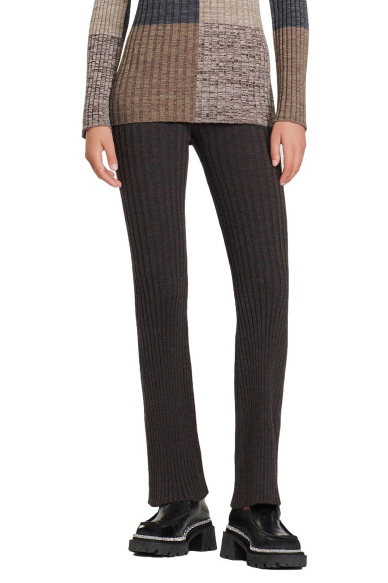 Palerme Rib Knit Pants, Main, color, ICE BROWN