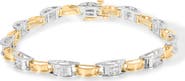 Haus of Brilliance 14K Two-Tone Gold 1.00 Cttw Princess-Cut Diamond Chain Link Bracelet