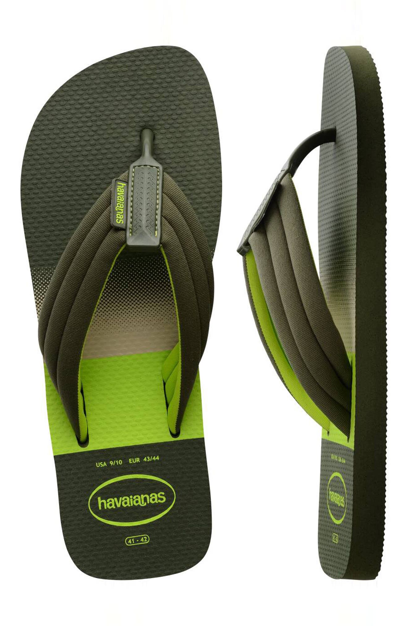 Print Flip Flop, Alternate, color, GREEN OLIVE