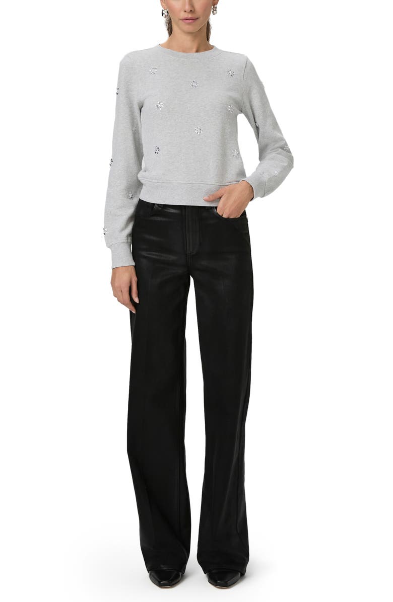 PAIGE Ordenna Embellished Cotton Sweatshirt, Alternate, color, Heather Grey