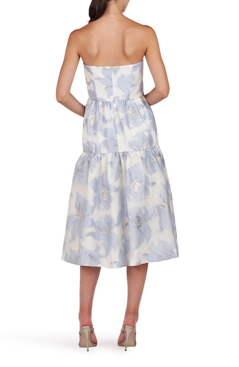 Kay Unger Cassie Metallic Strapless Midi Dress, Alternate, color,