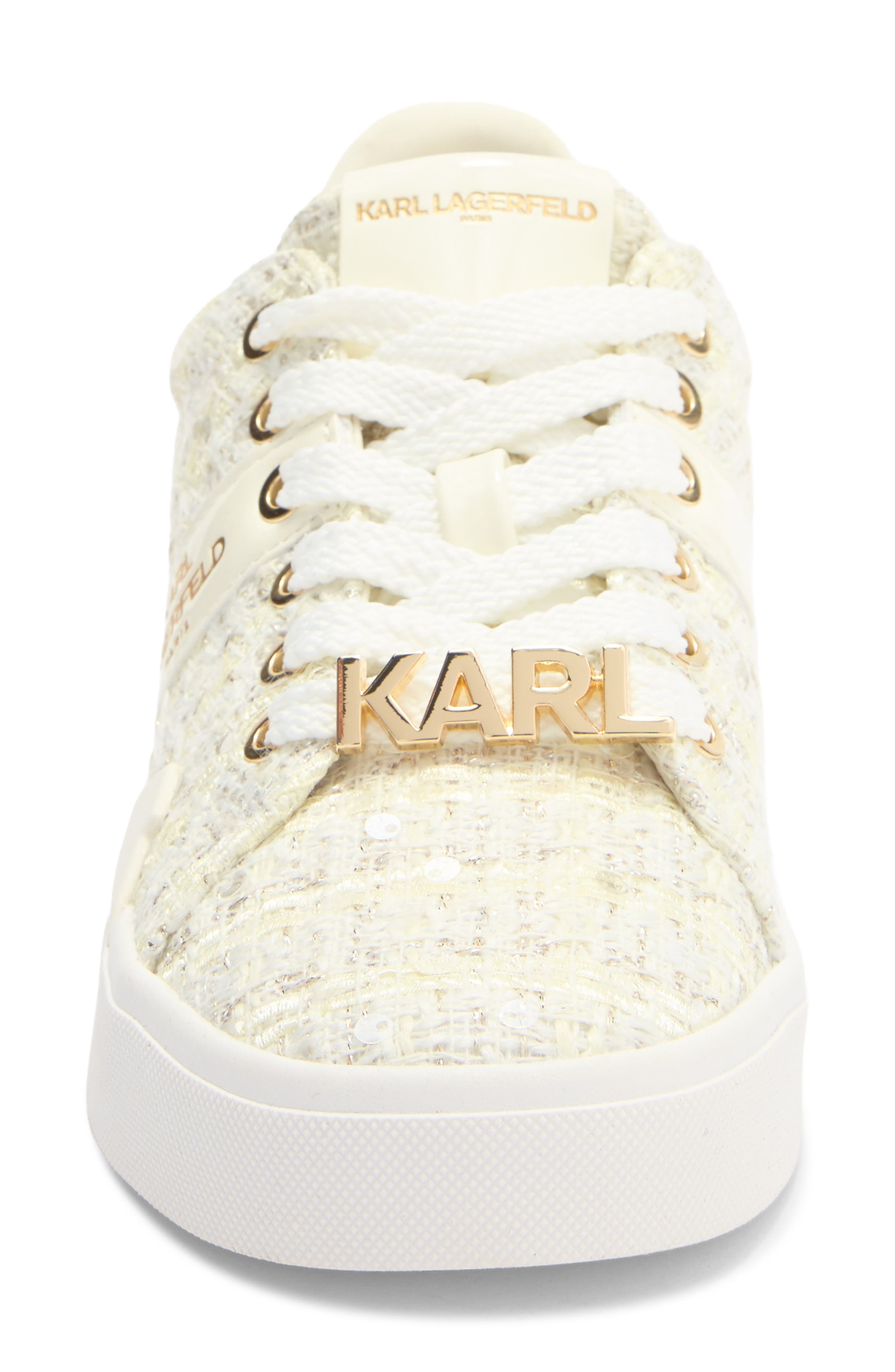KARL LAGERFELD PARIS Mablyn Lace-Up Sneaker, Alternate, color, Cream