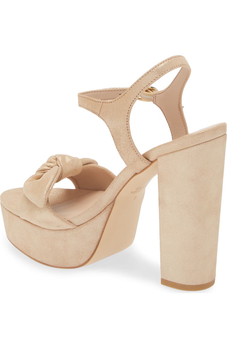 Stuart Weitzman Knot Platform Ankle Strap Sandal, Alternate, color,
