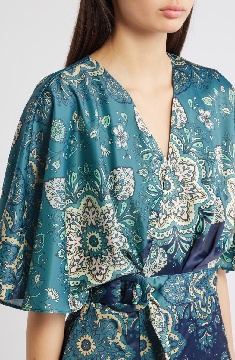 CIEBON Shreya Floral Wrap Dress, Alternate, color, Navy Multi