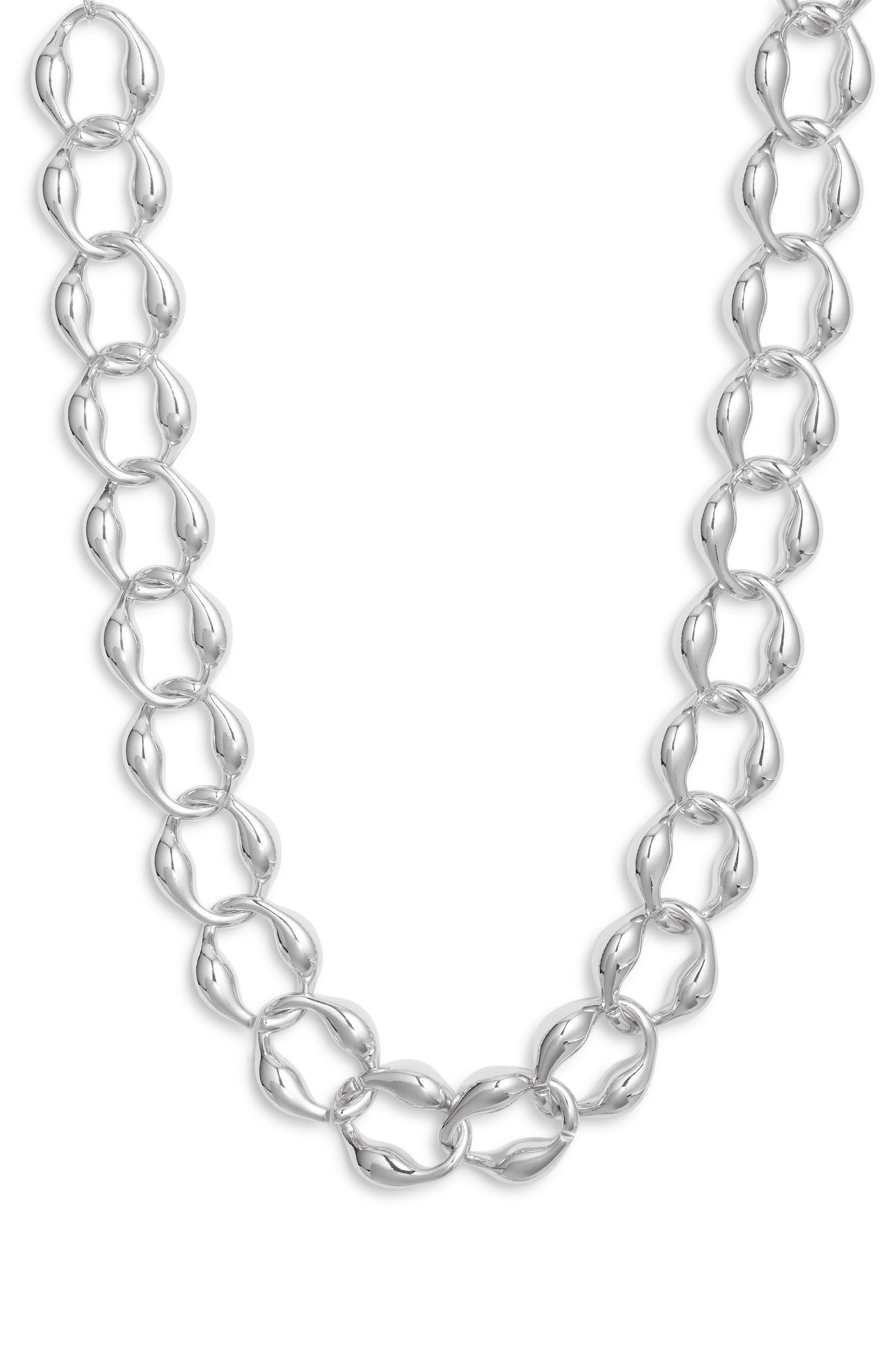 Open Edit Puffy Curb Chain Necklace