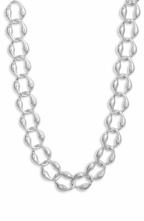 Open Edit Puffy Curb Chain Necklace