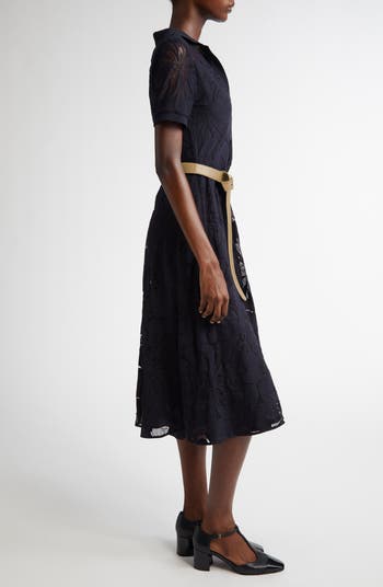 Max Mara Studio Lambro Lace Knit Shirtdress | Nordstrom