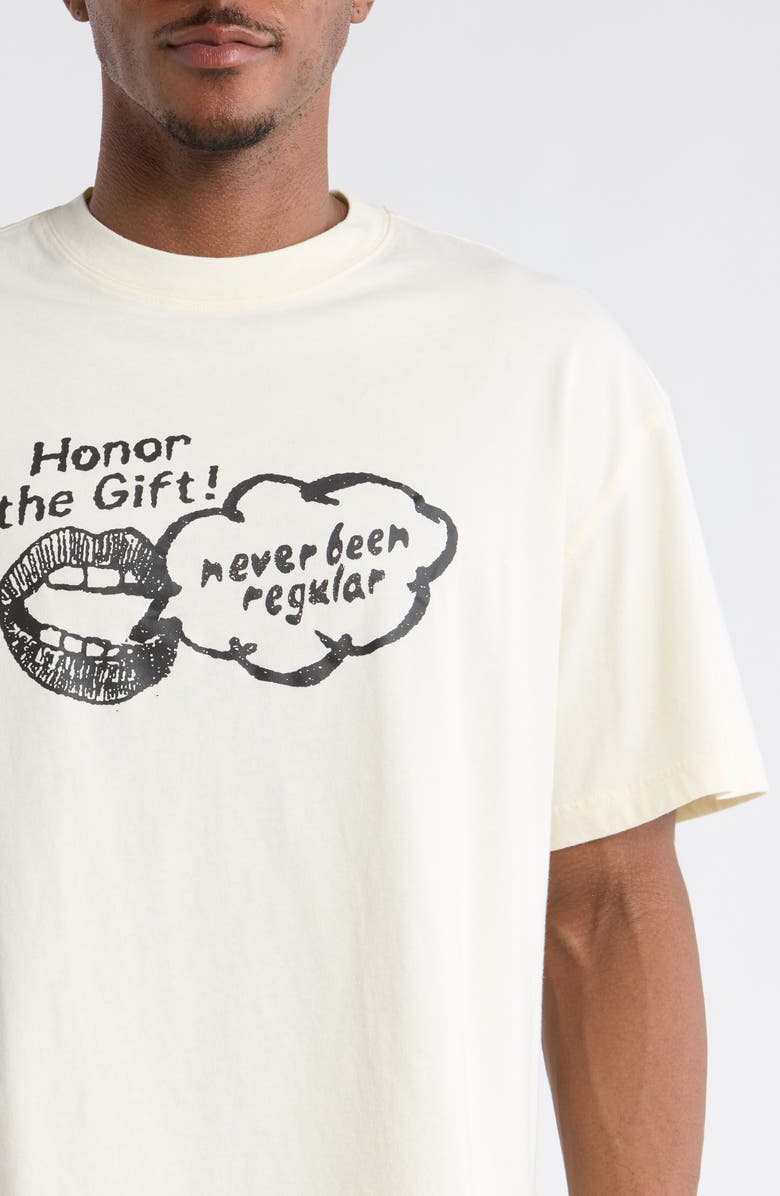 HONOR THE GIFT Never Been Regular Cotton Graphic T-Shirt, Alternate, color, White