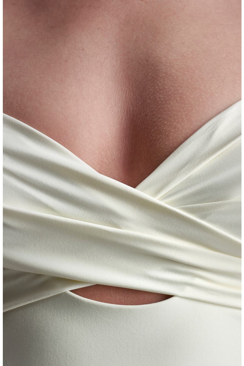 Keyhole Twist One-Piece Swimsuit, Alternate, color, OFF WHITE