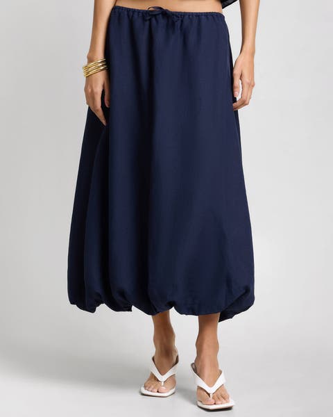 Air Linen Bubble Maxi Skirt