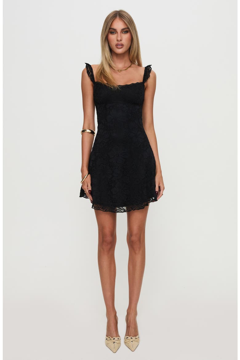 Beacall Polka Dot Minidress, Alternate, color, BLACK