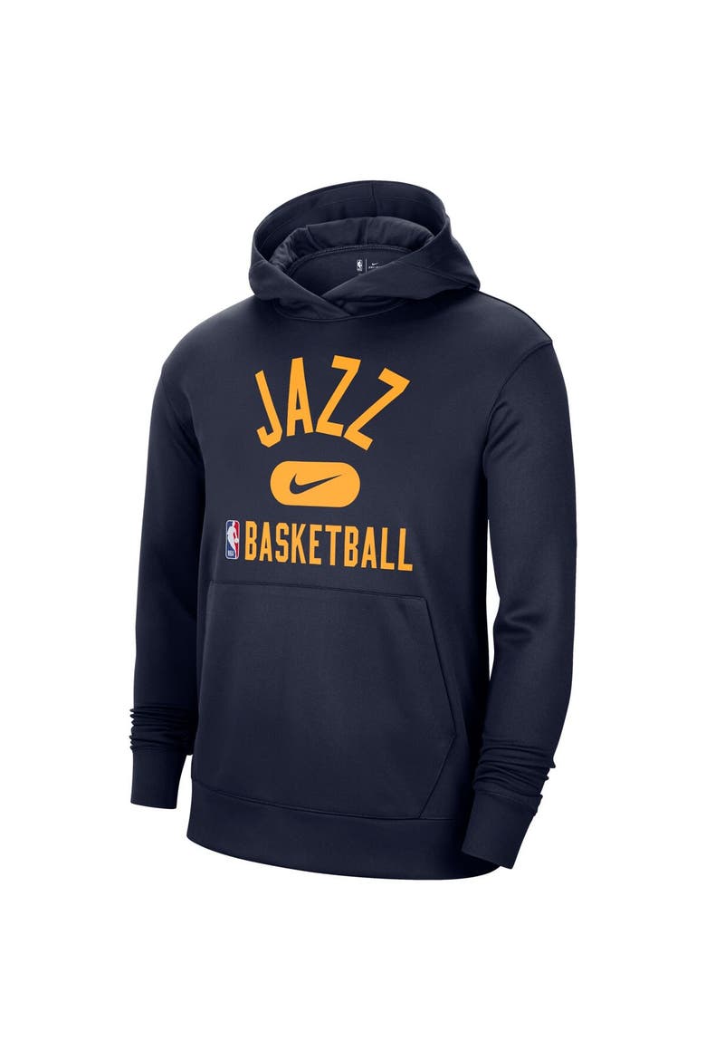 Men's Nike Navy Utah Jazz 2021-2022 Spotlight On Court Performance Practice Pullover Hoodie, Alternate, color, Navy