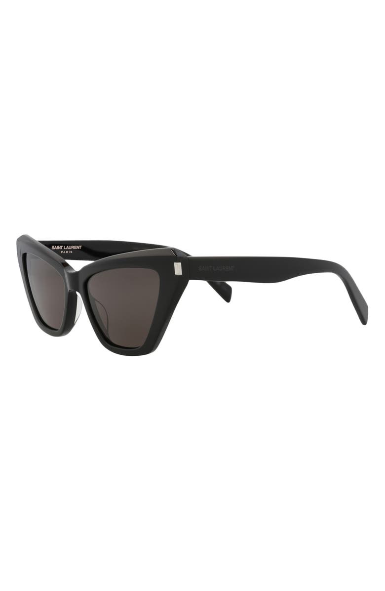 Saint Laurent 54mm Cat Eye Sunglasses, Alternate, color, Black Black Black