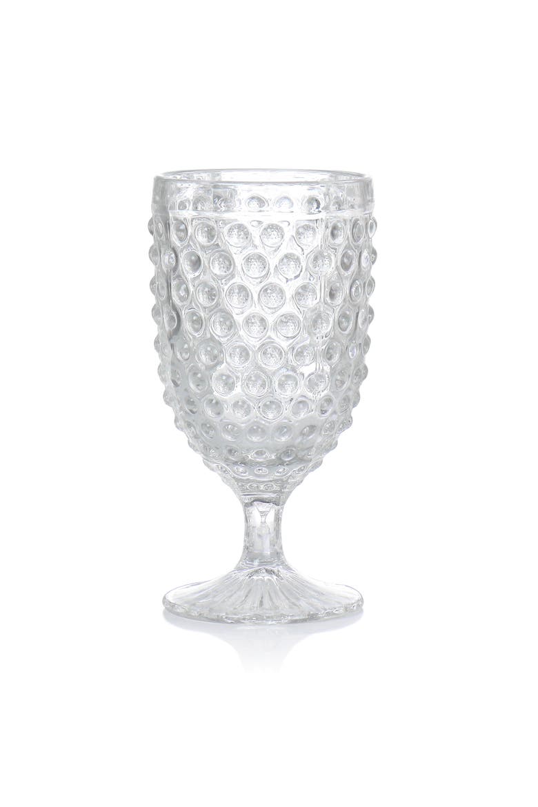 6 Piece 14.2 Ounce Glass Hobnail Goblet Drinkware Set, Alternate, color, Clear