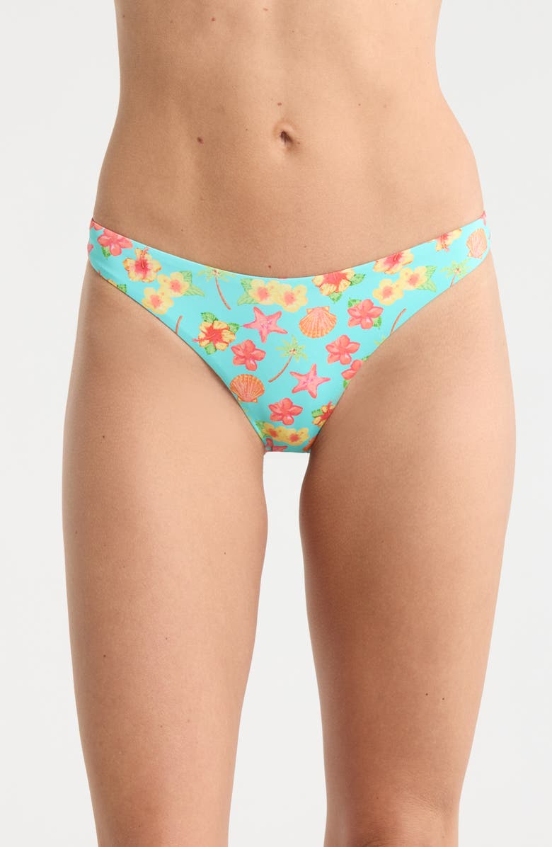 Dippin Daisys Rosette Bikini Bottoms, Main, color, Ocean Hibiscus
