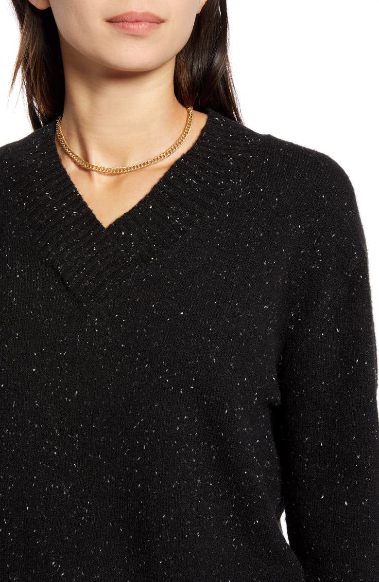 Treasure & Bond Cozy Nep Flecked V-Neck Sweater, Alternate, color,
