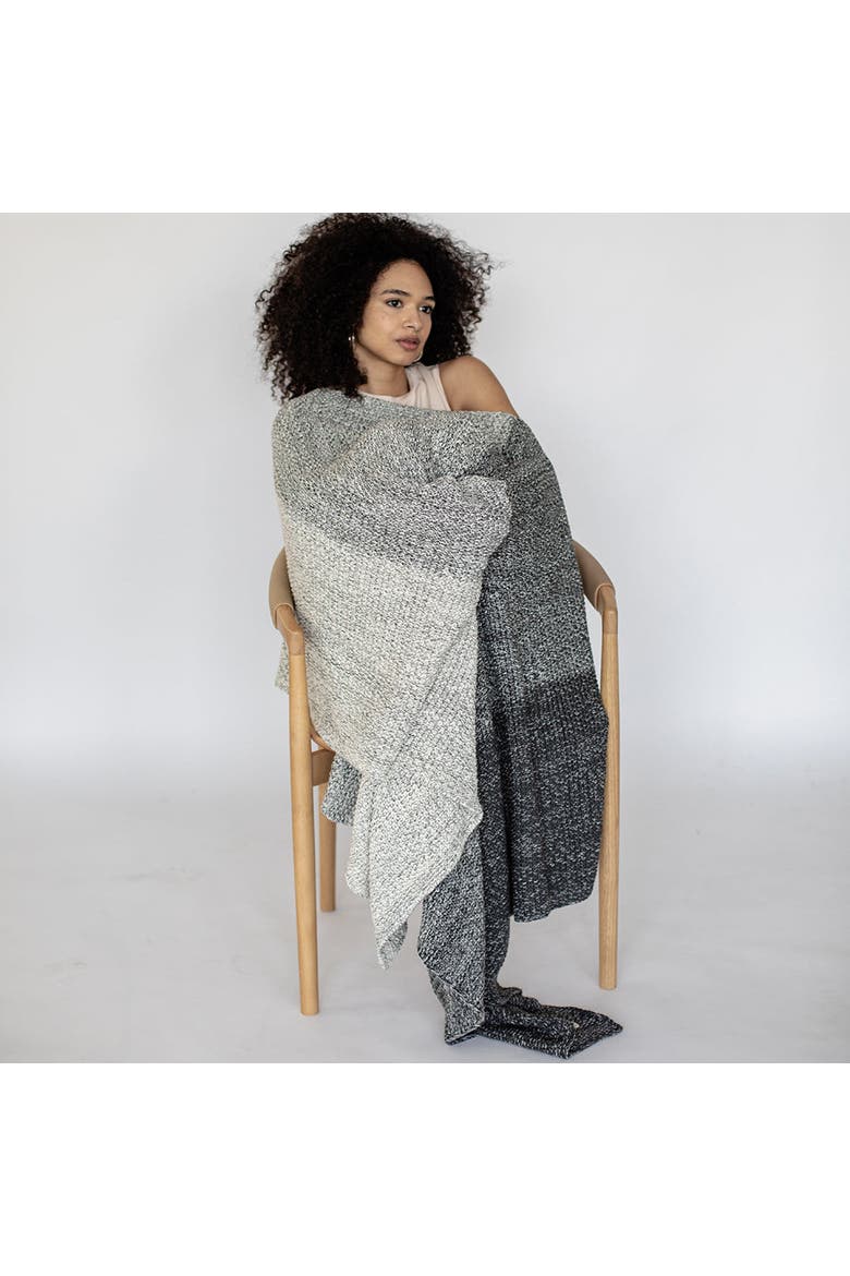 Zac Organic Cotton Throw Blanket, Alternate, color, Dark grey