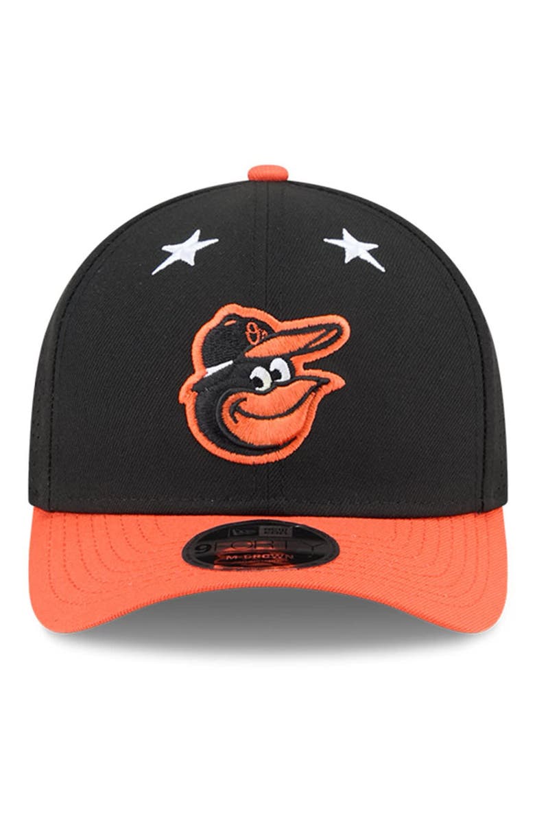 New Era Men's New Era Black/Orange  Baltimore Orioles 2025 MLB All-Star Game 9FORTY M-Crown Adjustable Hat, Alternate, color, Black
