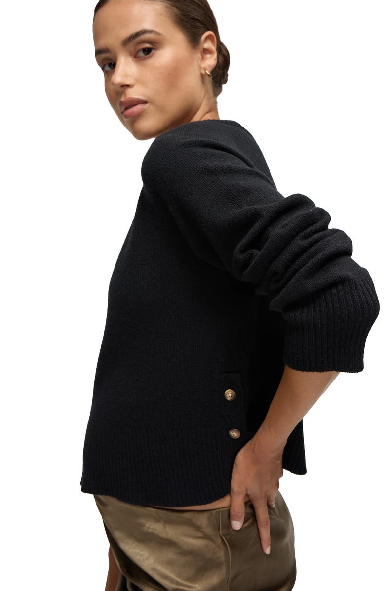 Ingrid & Isabel Mock Neck Maternity Sweater, Alternate, color, Black