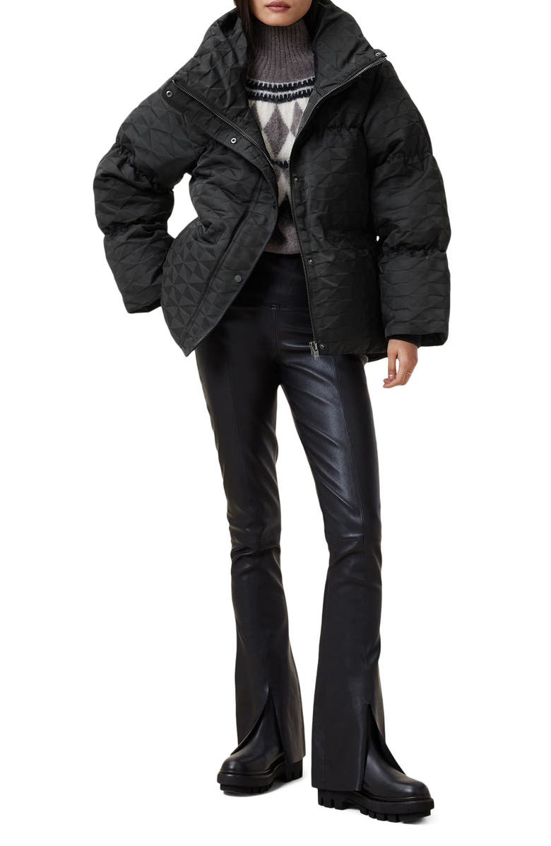 AllSaints Peckham Geometric Jacquard Puffer Jacket, Alternate, color,