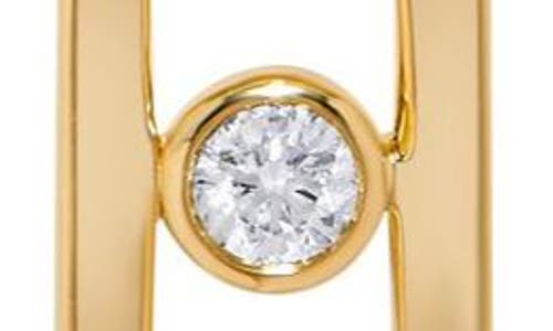 H.j. Namdar 14k Yellow Gold Bezel Diamond Paper Clip Pendant Necklace In Gold
