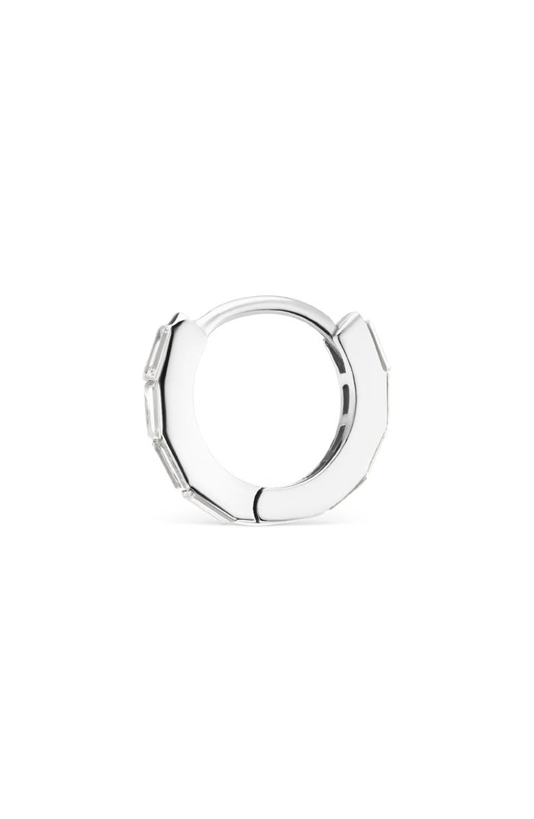 MARIA TASH Invisible Set Baguette Diamond Eternity Hoop Earring, Alternate, color, White Gold