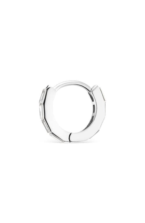 Maria Tash Invisible Set Baguette Diamond Eternity Hoop Earring In White Gold