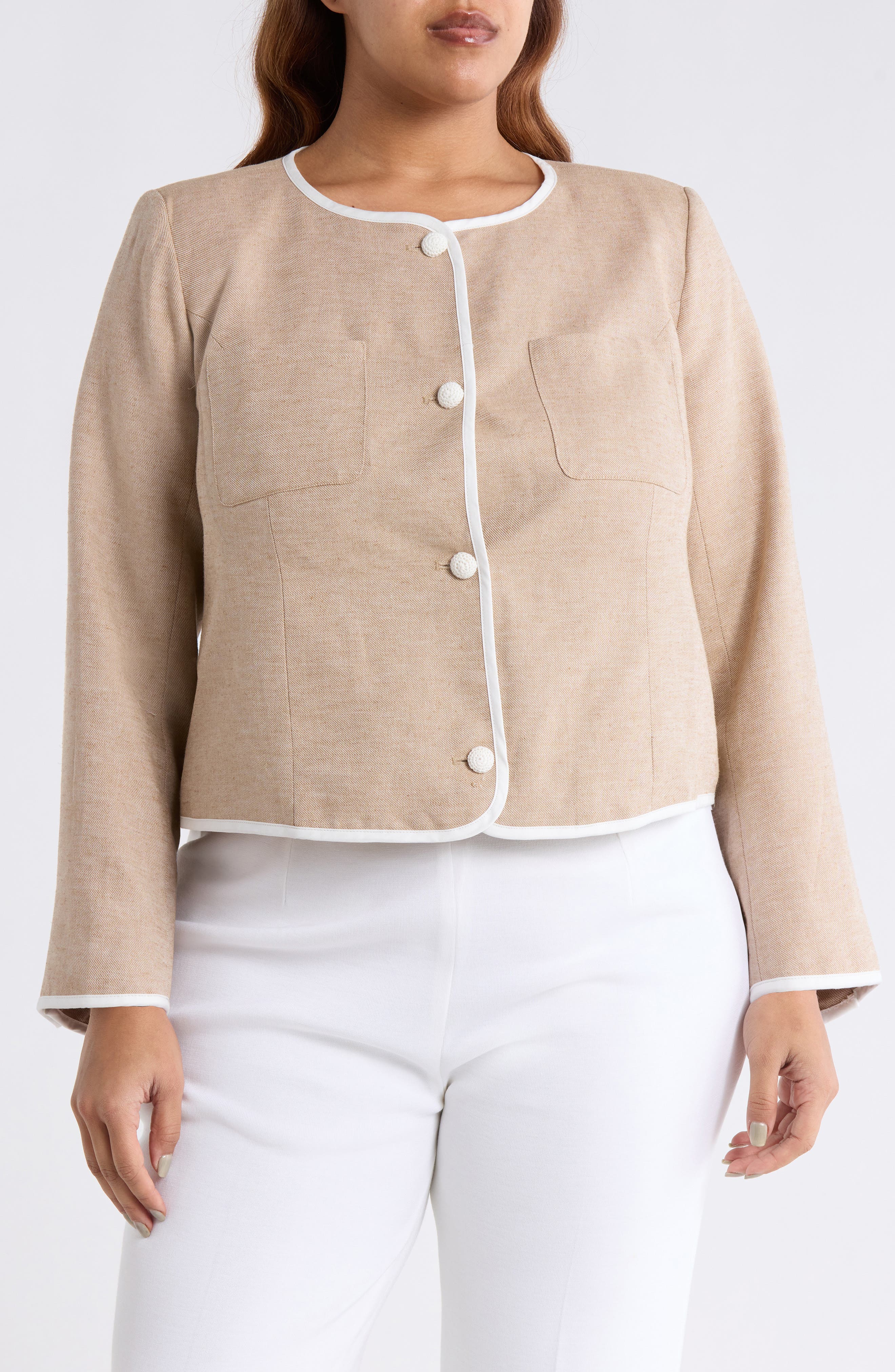 Contrast Trim Jacket
