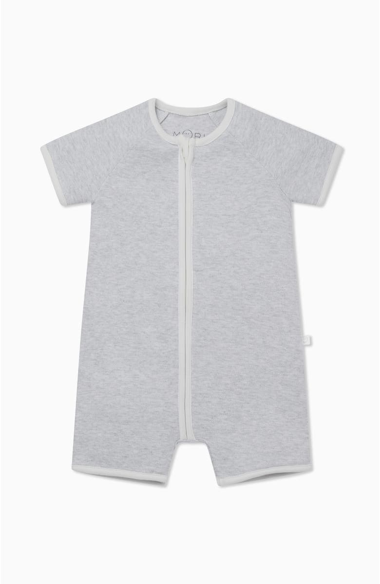 MORI Summer Zip-Up Sleepsuit, Main, color, Grey Marl