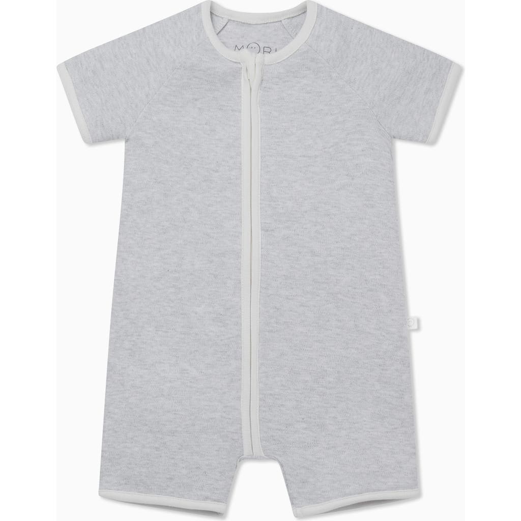 Mori Summer Zip-up Sleepsuit In Gray