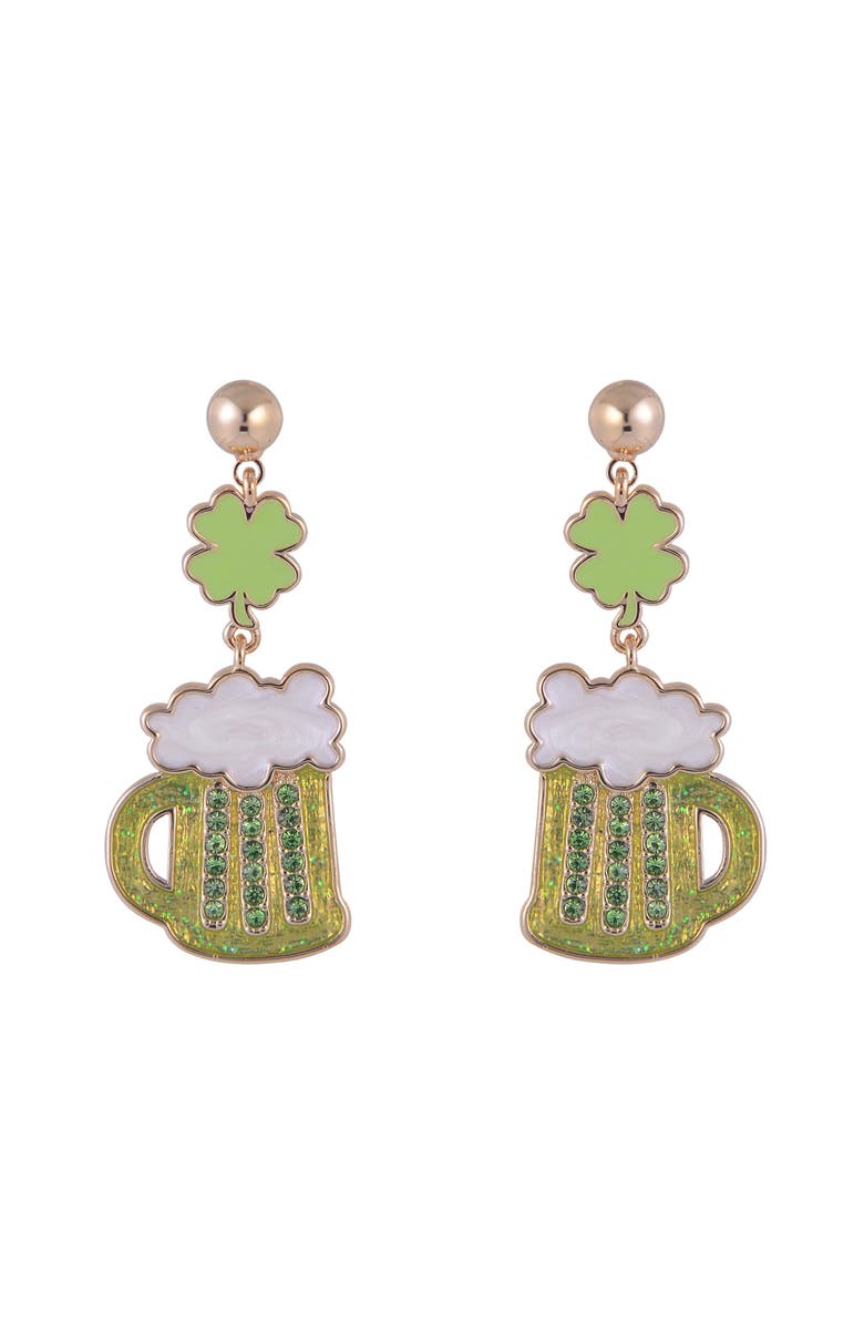 Hallmark Beer Mug Earrings, Alternate, color, Green