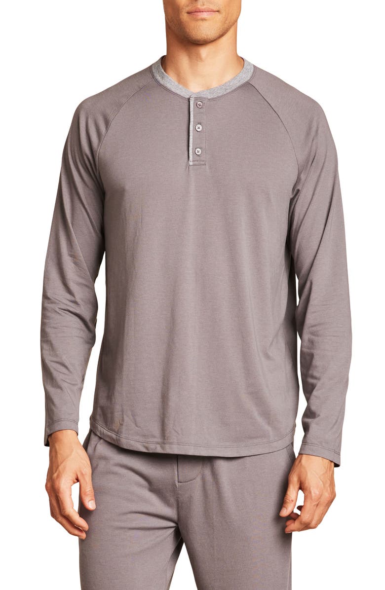 Barefoot Dreams<sup>®</sup> Malibu Collection<sup>®</sup> Long Sleeve Henley, Main, color, Coal