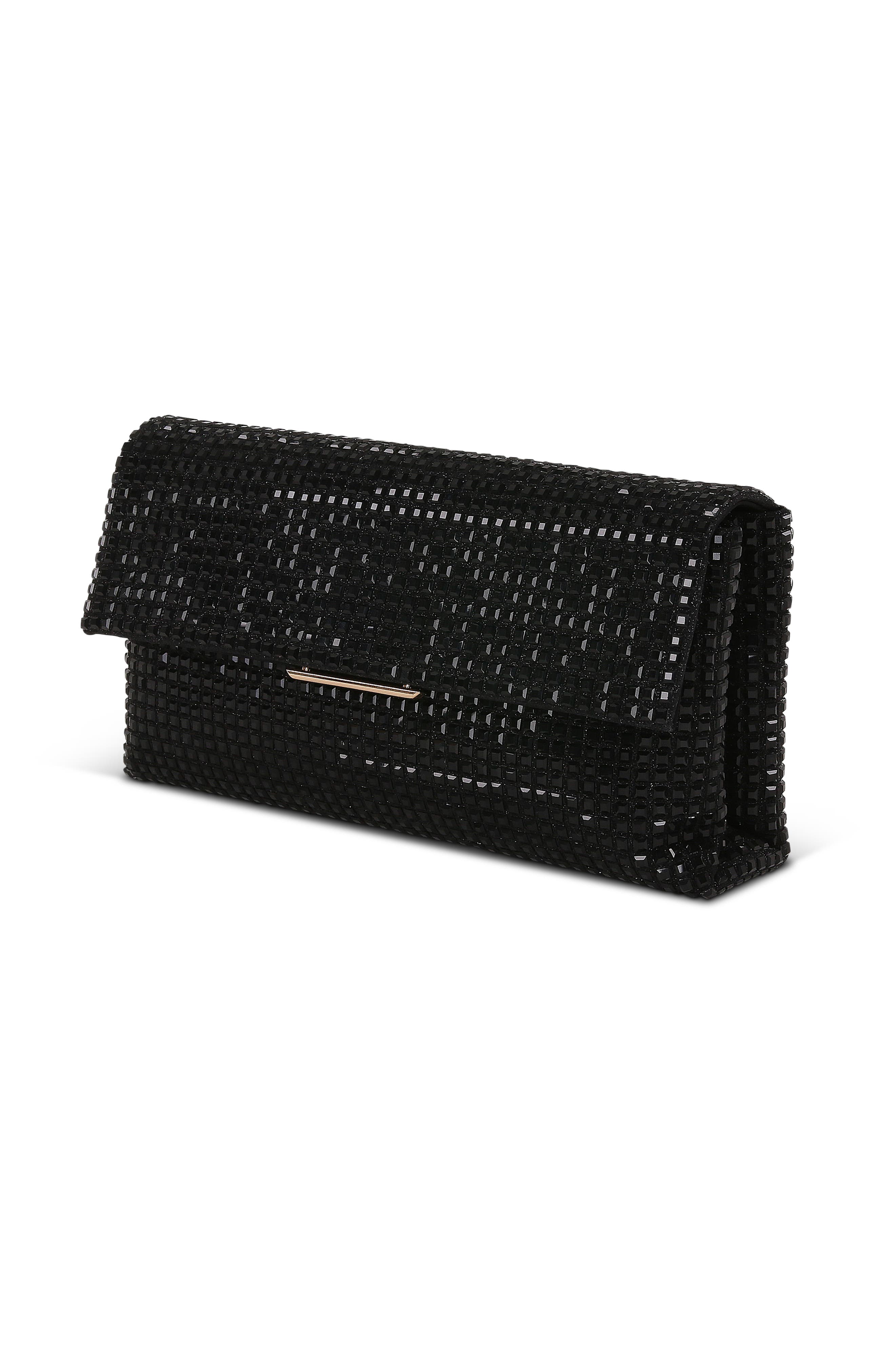 Jewel Badgley Mischka Jayden Crystal Envelope, Alternate, color, Black