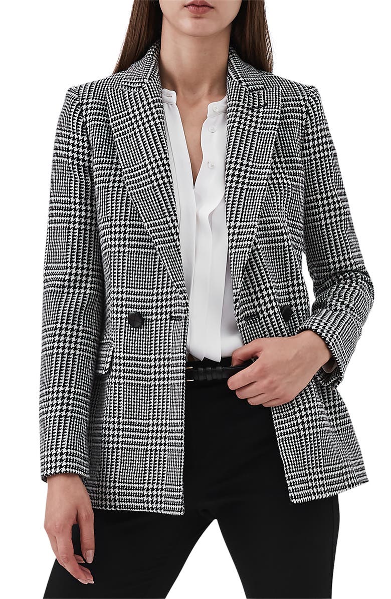 Reiss Langley Houndstooth Wool Blend Jacket, Main, color, 