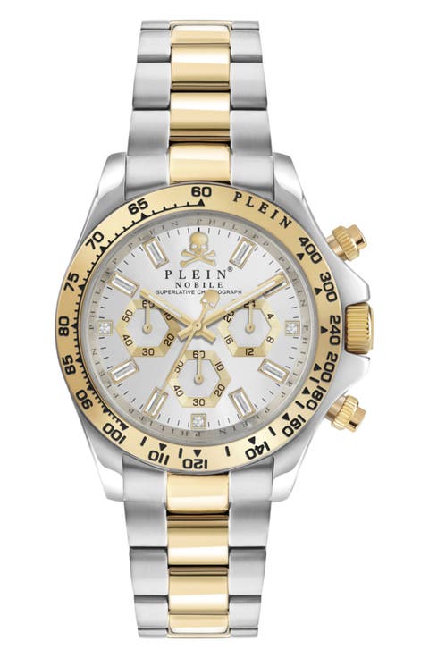 Nobile Chronograph Two Tone Bracelet Watch, 43mm