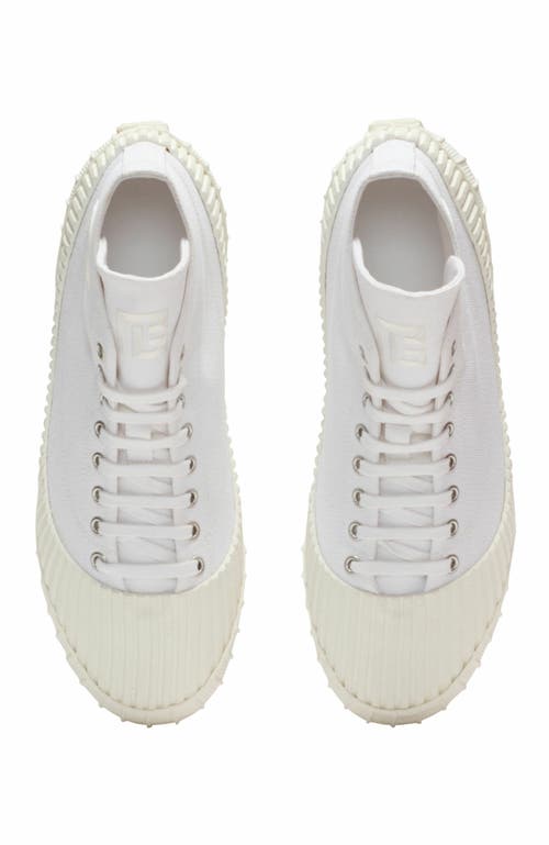 Balmain Riff Low Canvas Sneakers In White