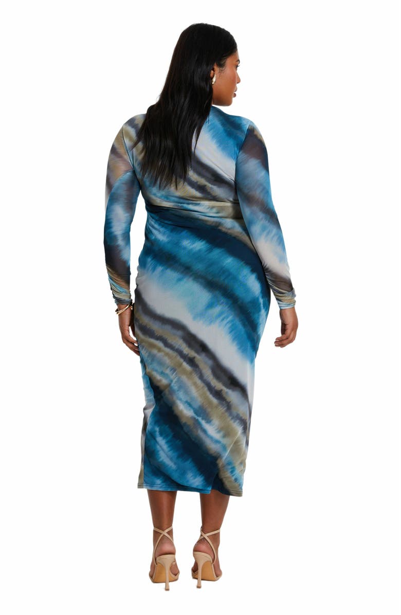 QUIZ Mesh Round Neck Maxi Dress, Alternate, color, Blue