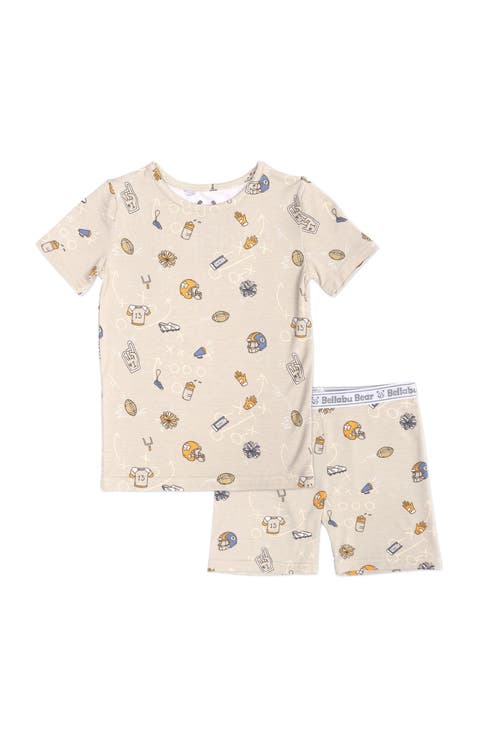 Football Kids 2-Piece Short Sleeve & Shorts Pajama Set