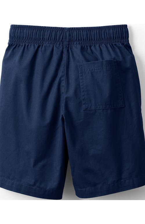 Lands' End Kids Pull On Chambray Elastic Waist Shorts In Deep Sea Navy