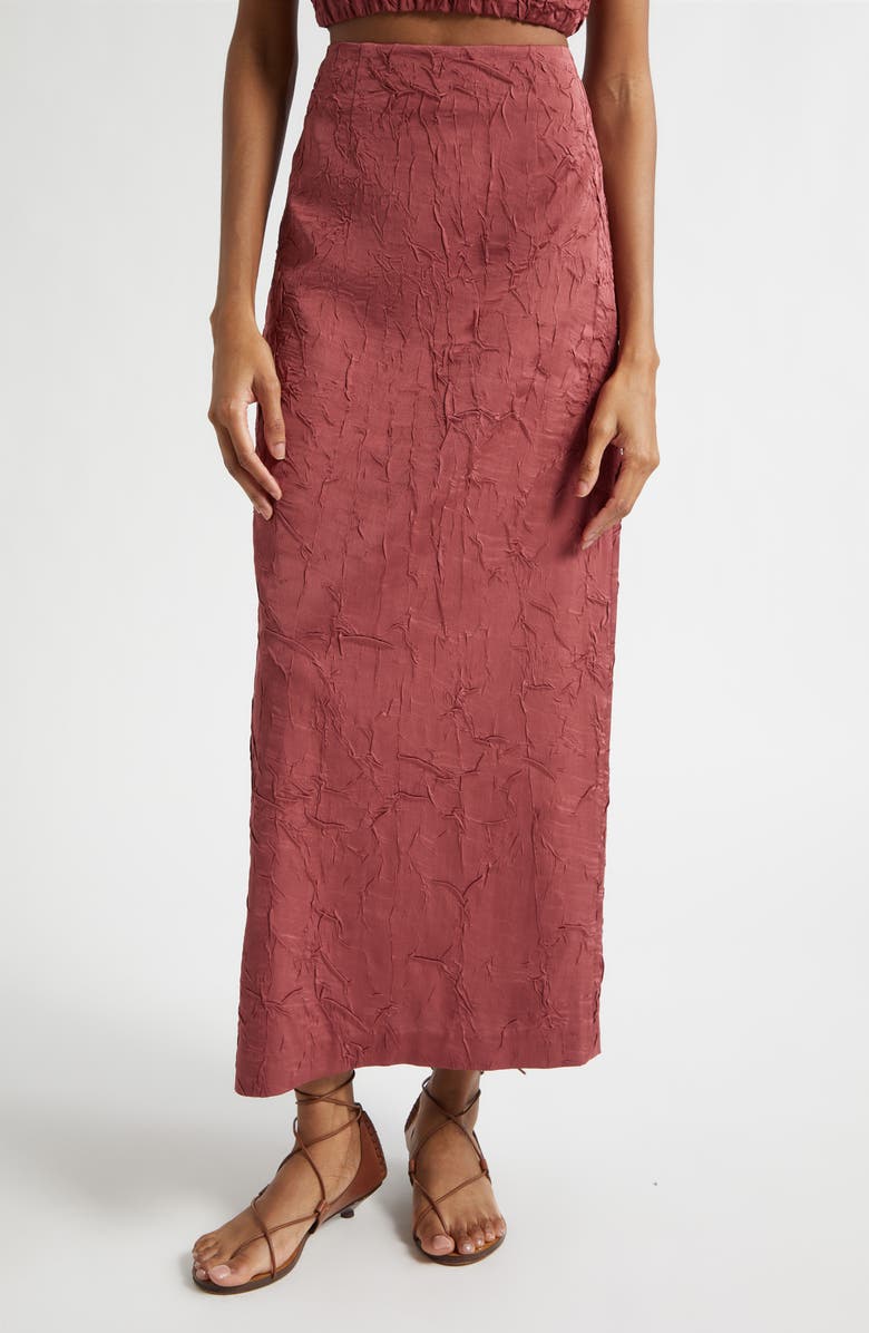 Ulla Johnson Inez Texture Maxi Skirt, Main, color, Fig