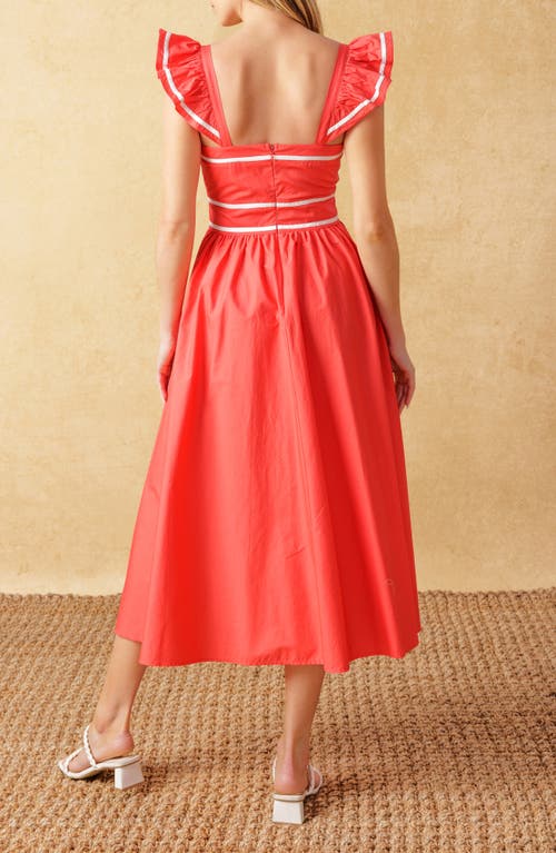 Flying Tomato Piped Cotton Sundress In Coral