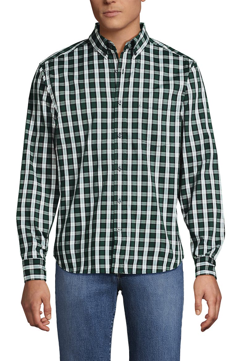 Traditional Fit Long Sleeve Travel Kit Shirt, Alternate, color, Pine Valley/Black Plaid