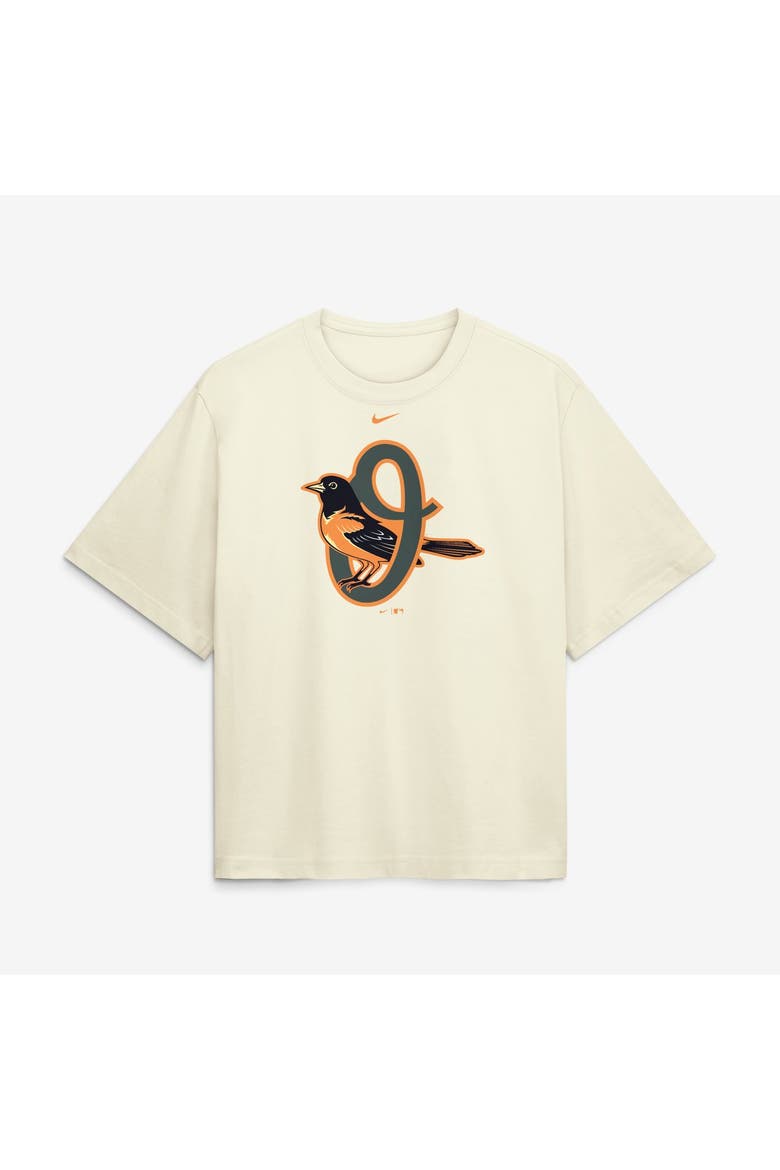 Women's Nike  Cream Baltimore Orioles Premium Essentials Relaxed Boxy T-Shirt, Alternate, color, Cream