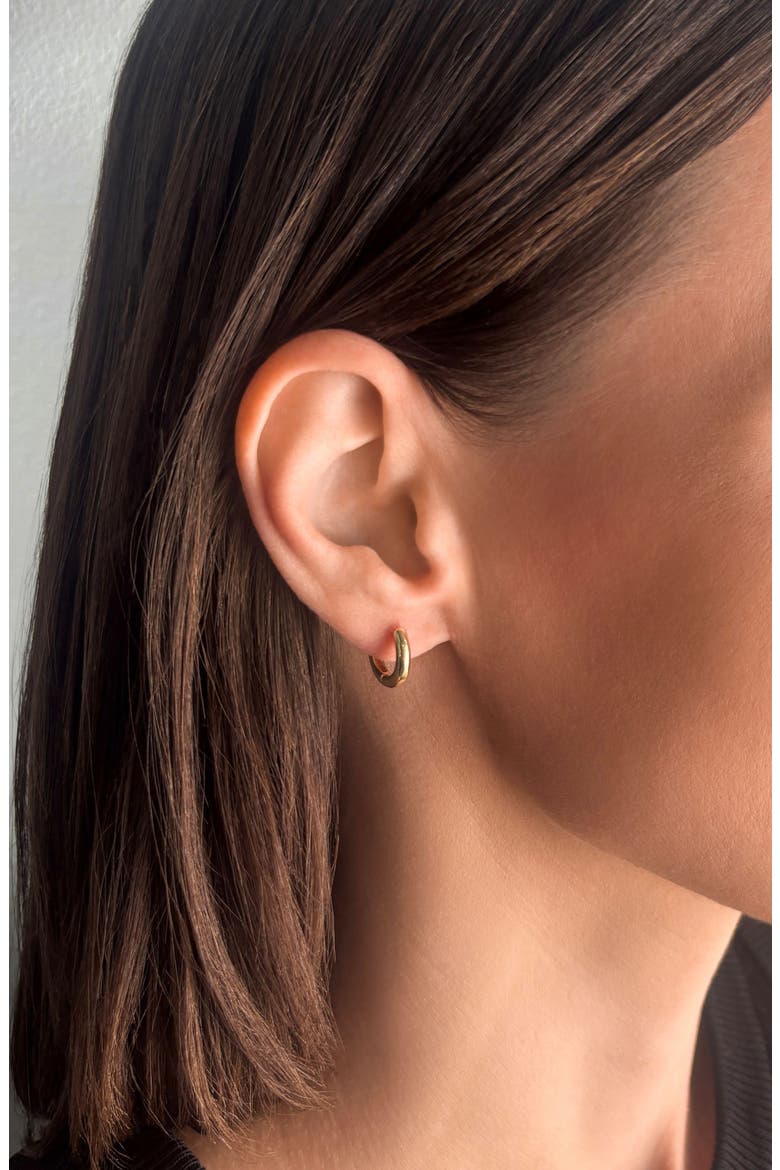 Set of 3 14K Gold Plated Huggie Hoop Earrings, Alternate, color, GOLD