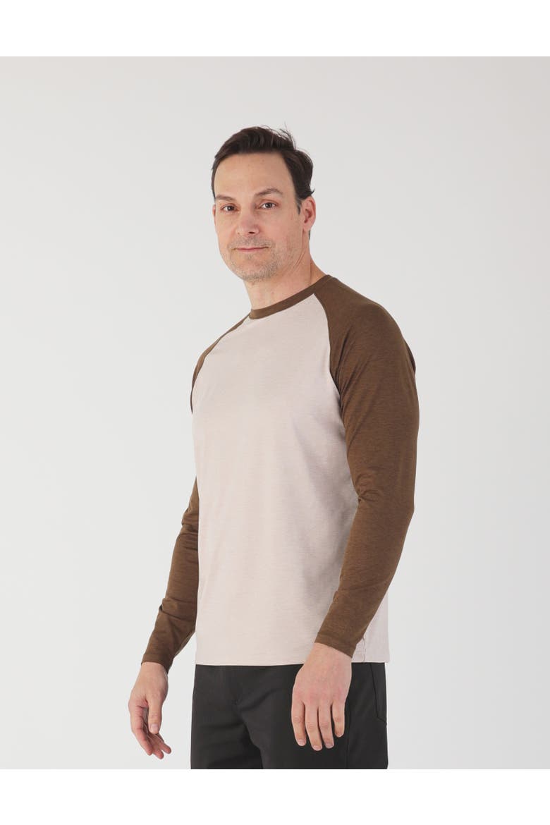 Slider Raglan Crew Neck, Alternate, color, Oatmilk/Chocolate
