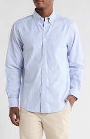 Brooks Brothers Regular Fit Stripe Non-Iron Stretch Cotton Button-Down Shirt