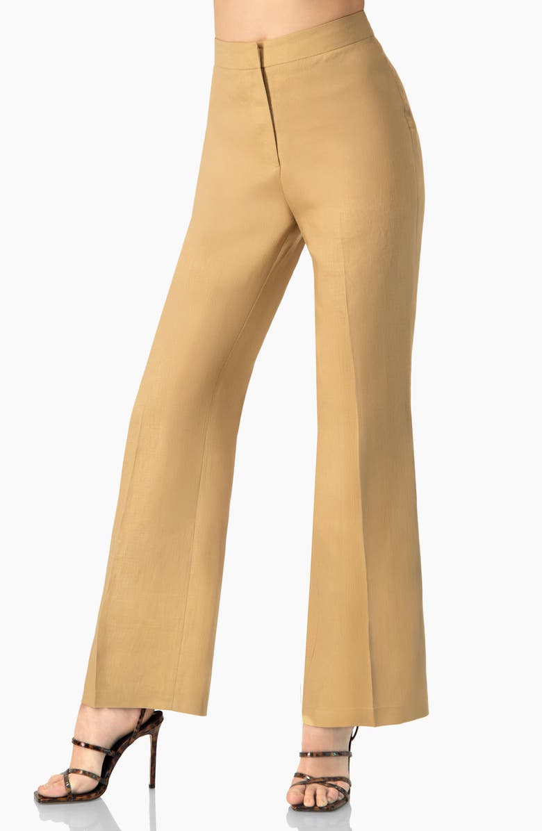 IVONNE Linen Straight Leg Wide Pants, Main, color, Beige